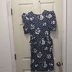 No Label Navy Polka Dot Floral Dress